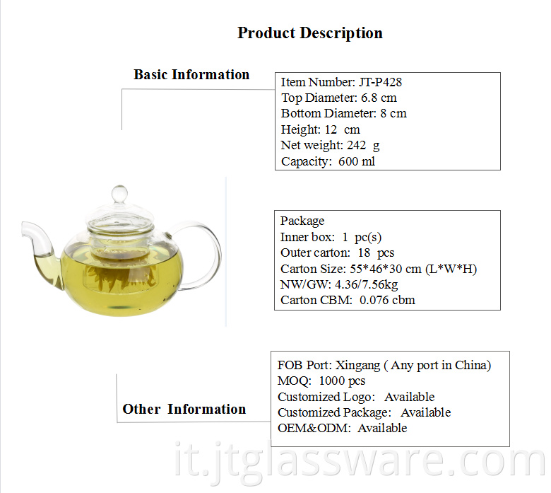 Flower Glass Teapot Set